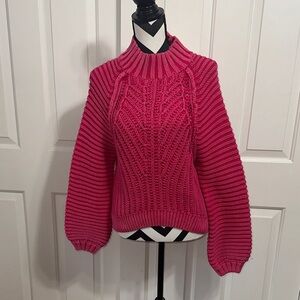 Free People Candy Blossom Women's Pink Cable Knit Sweater